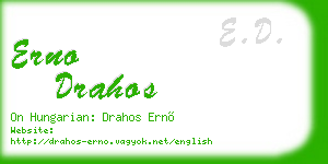erno drahos business card