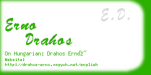 erno drahos business card
